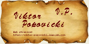 Viktor Popovicki vizit kartica